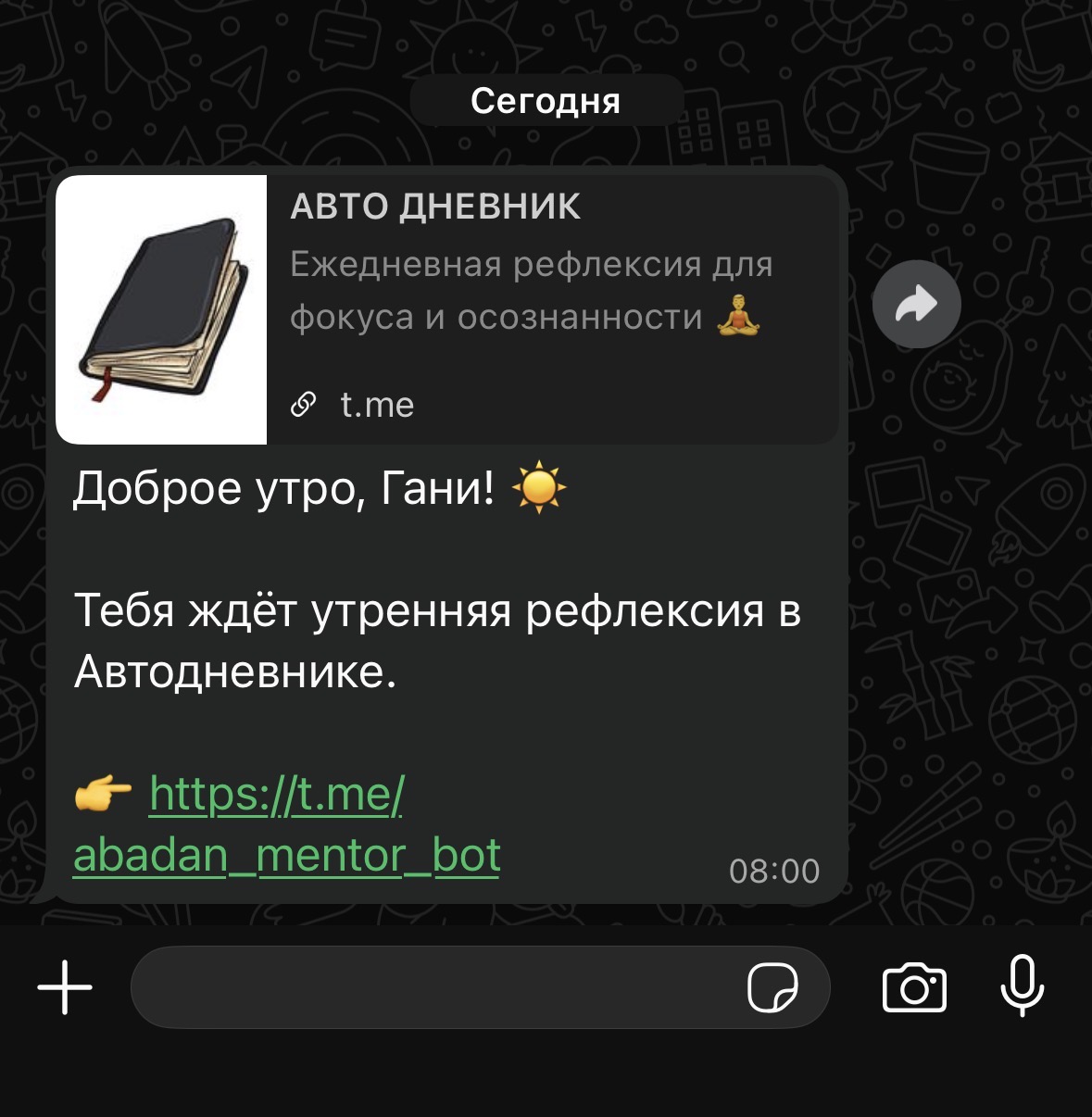 Утренняя рефлексия в Автодневнике